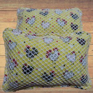 Reusable, Washable Sponge, Chicken Dish Scrubby, Set Of 2